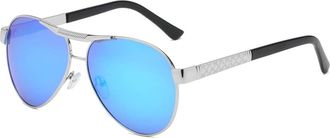 Generic Polarized Sunglasses Waterproof Antifouling with Metal Trim for Men, Double Beam Skeleton Design for Travel and Shopping