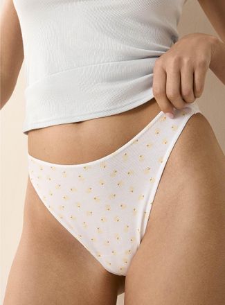 Miiyu Womens Solid high-cut essential thong Organic cotton