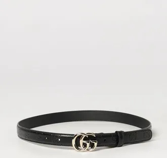 Gucci Cintura sottile GG Marmont in pelle con fibbia monogram