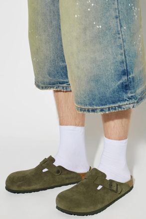 Birkenstock Boston Slides, Mens, Green