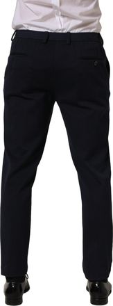 Dolce & Gabbana Mens Tapered-Leg Cotton Trousers Black