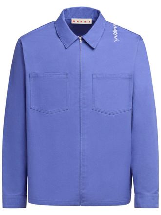 Marni Shirtjack met geborduurd logo - Paars