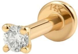Made by Mary 14k Diamond Prong-Set Stud Earring (Flat Back) - Single in 14K Solid Gold at Nordstrom