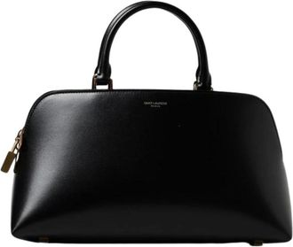 Saint Laurent Leren Handtas met Handvat - Dames - Handtassen - Zwart - ONE Size - Leer - Tassen