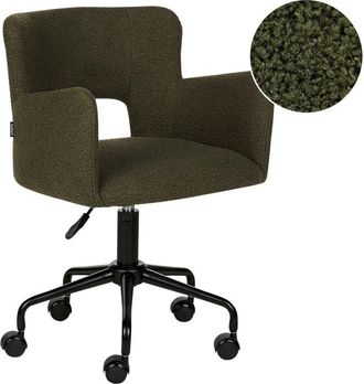 Beliani Desk Chair SANILAC Boucle Dark Green