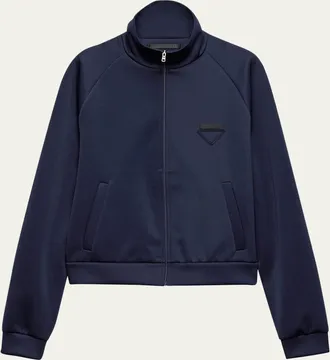 Prada Mens Techno Jersey Full-Zip Jacket