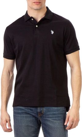 U.S.Polo Association U. S. Polo Assn. Interlock Polo Shirt Mens Black Cotton Pony Logo Golf JAX2025