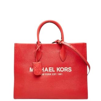 Michael Kors Pre-owned Leather Tote Bag - Dames - Pre-owned - Rood - Maat: ONE Size Leer