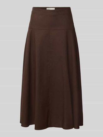 Stefanel Midirock aus Leinen-Mix Modell Basque in Hazel, Gr&ouml;&szlig;e 34