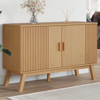 vidaXL Vidaxl - Aparador Olden Madera Maciza De Pino Marr&oacute;n 114x43x73,5 Cm