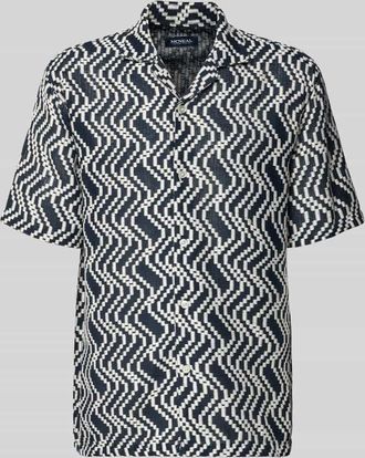 Mc Neal Regular Fit Freizeithemd im Allover-Look in Dunkelblau, Gr&ouml;&szlig;e XXL