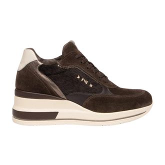 Nero Giardini Arold Wedge Sneaker - Dames - Schoenen - Bruin - Maat: 35 EU Leer