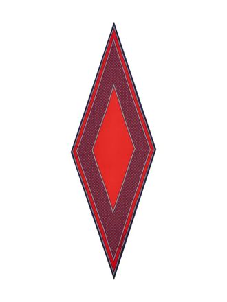 Ferragamo Foulard in seta con motivo geometrico - Rosso