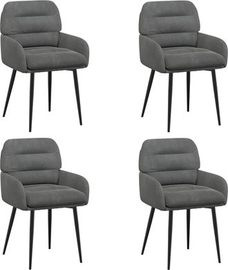 vidaXL Sillas De Comedor 4 Uds. Terciopelo Gris Oscuro Vidaxl