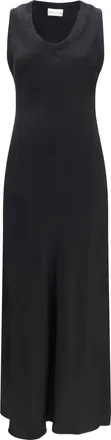 Ami Womens Dress Fluid Satin Black Viscose