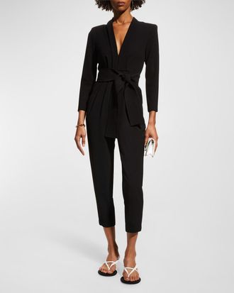 A.L.C. Kieran Belted Long-Sleeve Jumpsuit