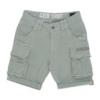 Alpha Industries Groene Cargo Shorts met omgeslagen onderkant - Heren - Korte Broeken - Groen - W28 - Katoen - Korte Broeken