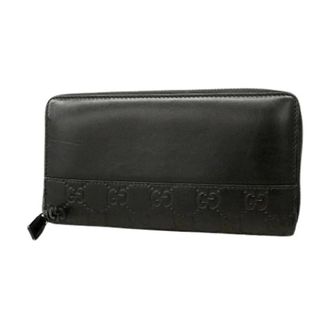 Gucci Pre-owned Long wallet (bi-fold) - Dames - Pre-owned - Zwart - Maat: ONE Size Leer