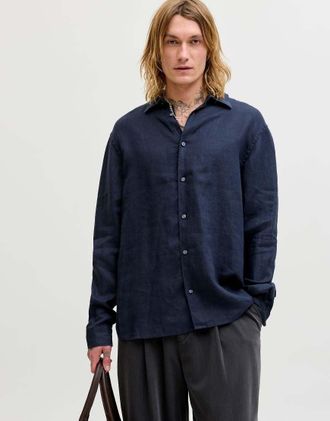 Jack & Jones Camicia in denim sbiadito-Blu