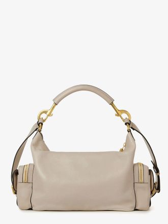 Chlo&eacute; Womens Shoulder Bag Double Carry Leather Beige