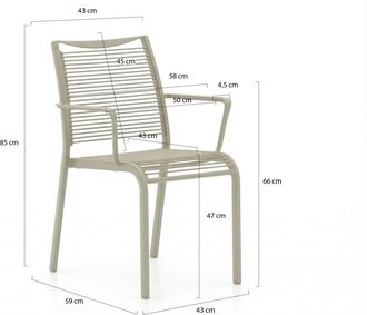 Apple Bee Hawaii/ROUGH-S 220cm dining tuinset 7-delig stapelbaar