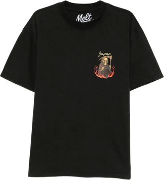 Melt T-shirt met print - Zwart