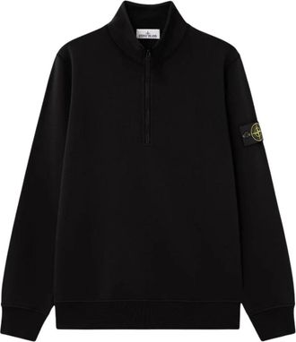 Stone Island Sweater met ritssluiting - Heren - Vesten met rits - Zwart - S - Katoen - Hoodies & sweatvesten