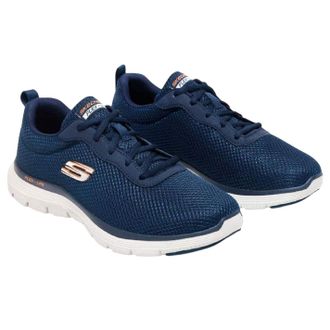 Skechers Heren Burns Agoura Trubuck Leren Trainers (Marine/Oranje)
