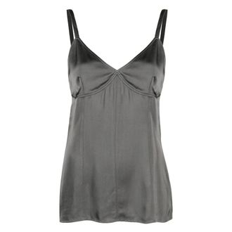 Toteme Silk Camisole Top - female - Tot&ecirc;Me - Sleeveless Tops - Gray - 2XS - Tops