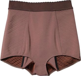 Dolce & Gabbana Bruine High Waist Hot Pants Shorts - Dames - Bermuda - Bruin - S - Nylon - Korte Broeken