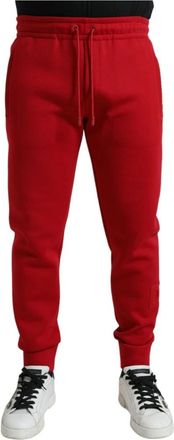 Dolce & Gabbana Skinny Jogger Pants - Heren - Sweatpants - Rood - XL - Katoen - Broeken