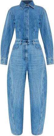 Givenchy Denim Shirt-Collar Jumpsuit - Womens - Cotton
