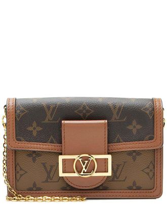 Louis Vuitton Brown Reverse Monogram Dauphine Chain Wallet (Authentic Pre- Loved)