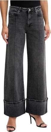Karl Lagerfeld Wide Jeans - Dames - Loose Fit Jeans - Grijs - W27 - Katoen - Jeans