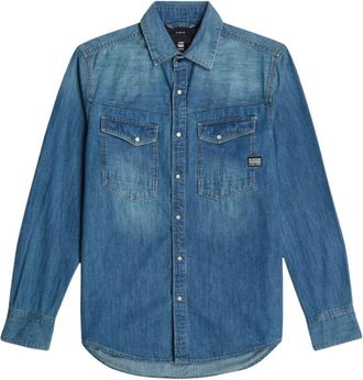 G-Star Denim Overhemden - Heren - Spijkeroverhemden - Blauw - M - Denim - Overhemden