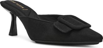 Anne Klein Cassia Kitten Heel Mule in Black Microsuede at Nordstrom, Size 7.5