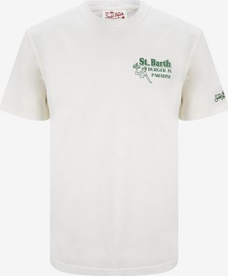 MC2 Saint Barth Kurzärmeliges T-Shirt aus Baumwolle Burger in Paradise