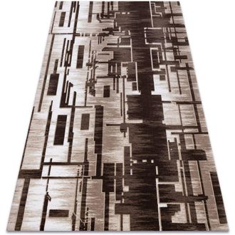 RugsX Alfombra Acr&iacute;lica Uskup Geom&eacute;trico 9481 Beige Brown 80x300 Cm