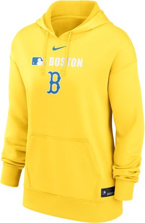 Nike Womens Boston Red Sox Authentic Collection City Connect Nike Therma MLB Pullover Hoodie in Blue | 22MN017OBQ-XJK