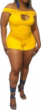 Spring Haze Blossom Off-Shoulder Romper In Yellow
