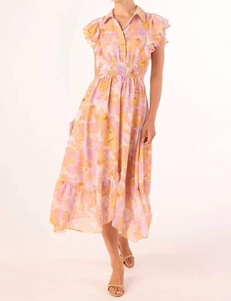 Misa Florencia Midi Dress In Watercolor Flora