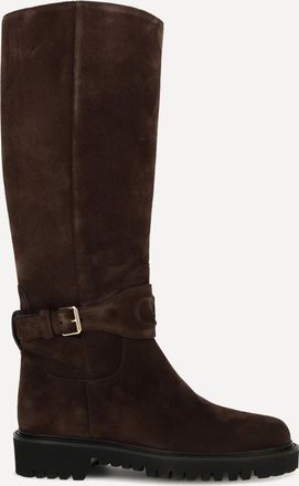 Valentino Garavani Stivali alti VLogo Signature in suede Woman 37.5