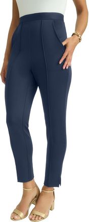 Jessica London Perfectease Slim Straight Pant in Navy at Nordstrom, Size 3X