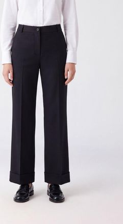 Alberto Biani Pantaloni straight in lana vergine stretch a vita media