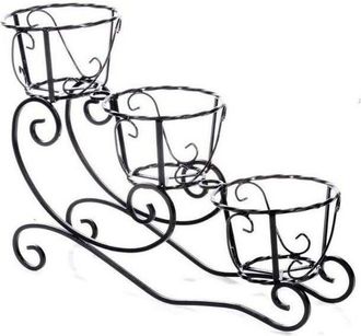 Scab Scab - portavasi ferro battuto slitta H48 l 65 3POSTI D.19