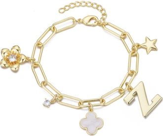 Adornia Initial Charm Bracelet in Gold-Z at Nordstrom Rack