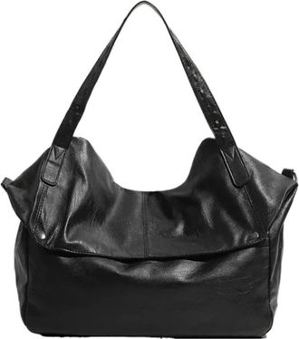 Generic Compatible For Large Capacity Casual Womens Single Shoulder Crossbody Bag Shopping And Travel Tote(Black)