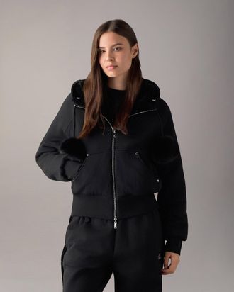 Moose Knuckles Womens Oro Bunny Reversible Hoodie
