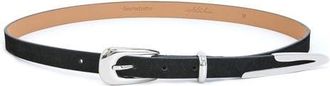 Ettika Liquid Metal Western Buckle Belt in Black/Silver at Nordstrom, Size X-Small