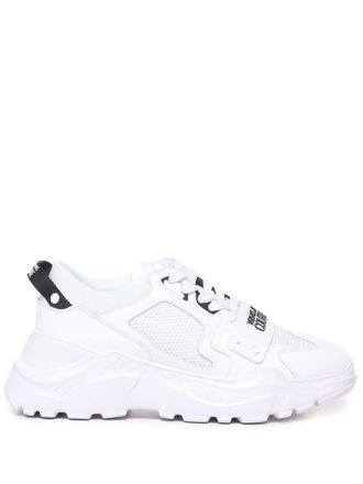 Versace Jeans Couture logo-print sneakers - men - Bovine Leather (top grain)/Polyester/Polyurethane/Rubber/Fabric - 41 - White